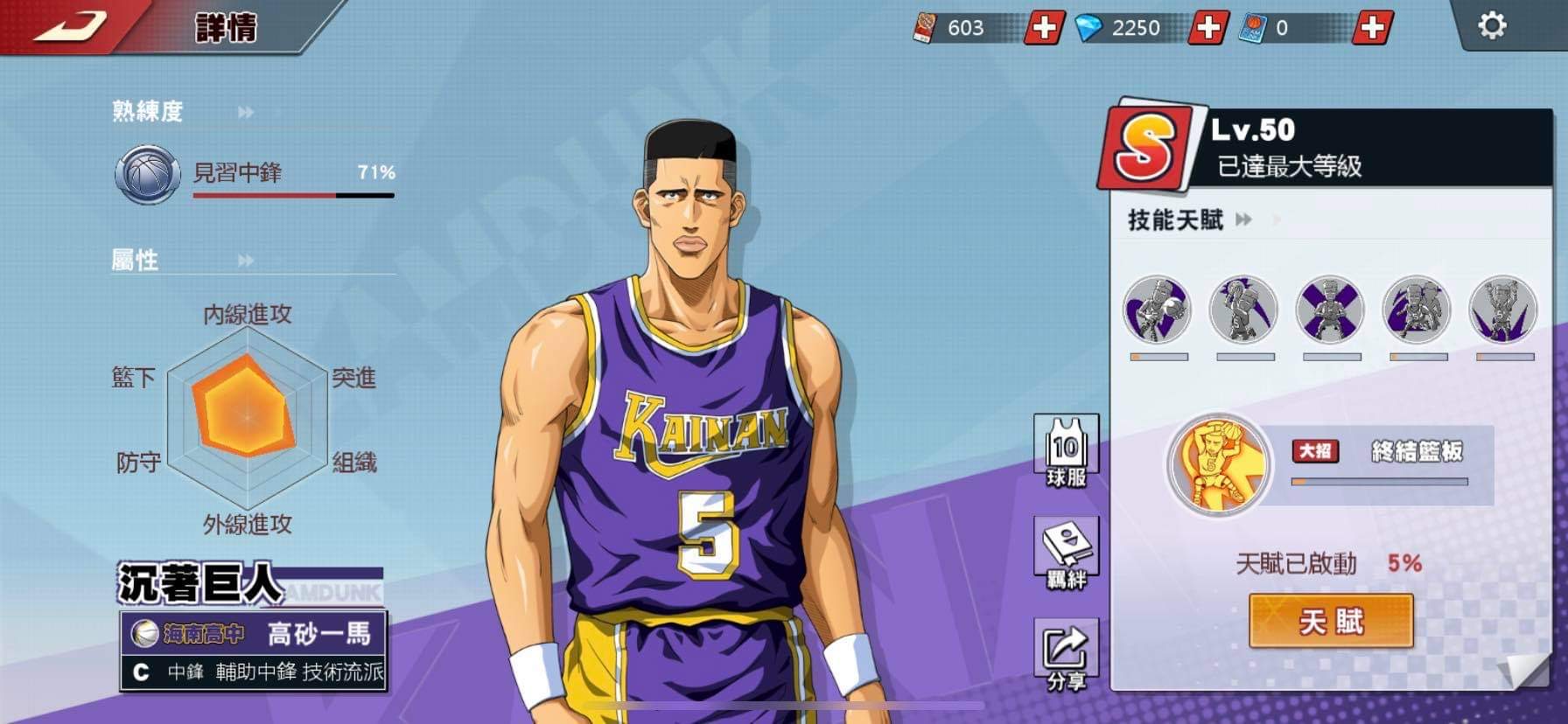 灌籃高手slam Dunk帳號 42等 遊戲最強牧伸一 天賦70 新角高砂也有 鑽石兩千多 籃球幣三萬 特訓卡六百 8591寶物交易網